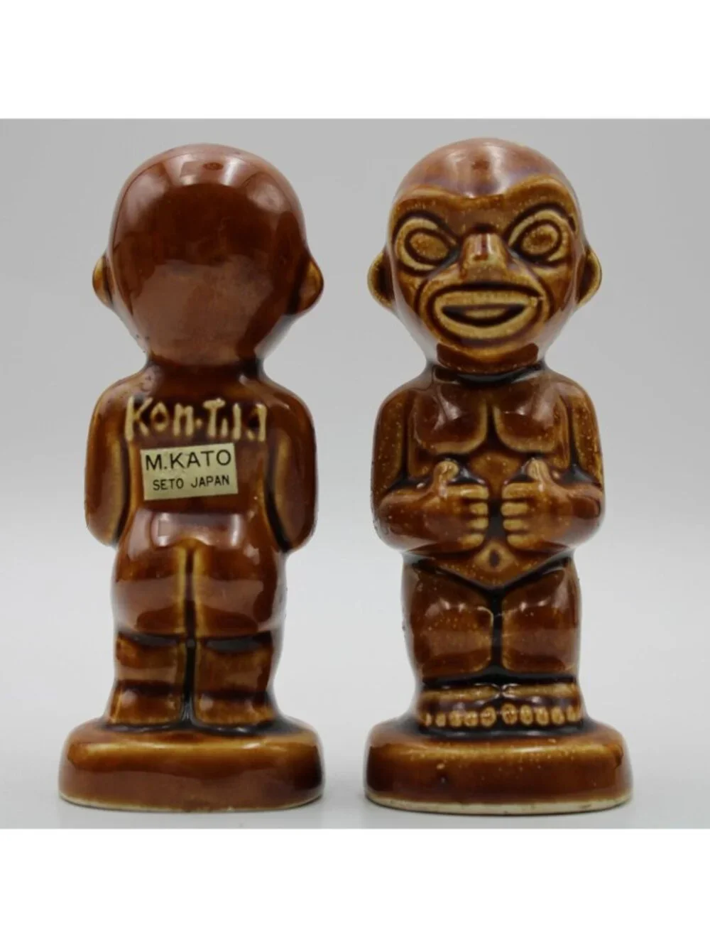 Kon-Tiki Salt And Pepper Shaker Set Steve Crane M Kato Seto Japan 1960s Vintage